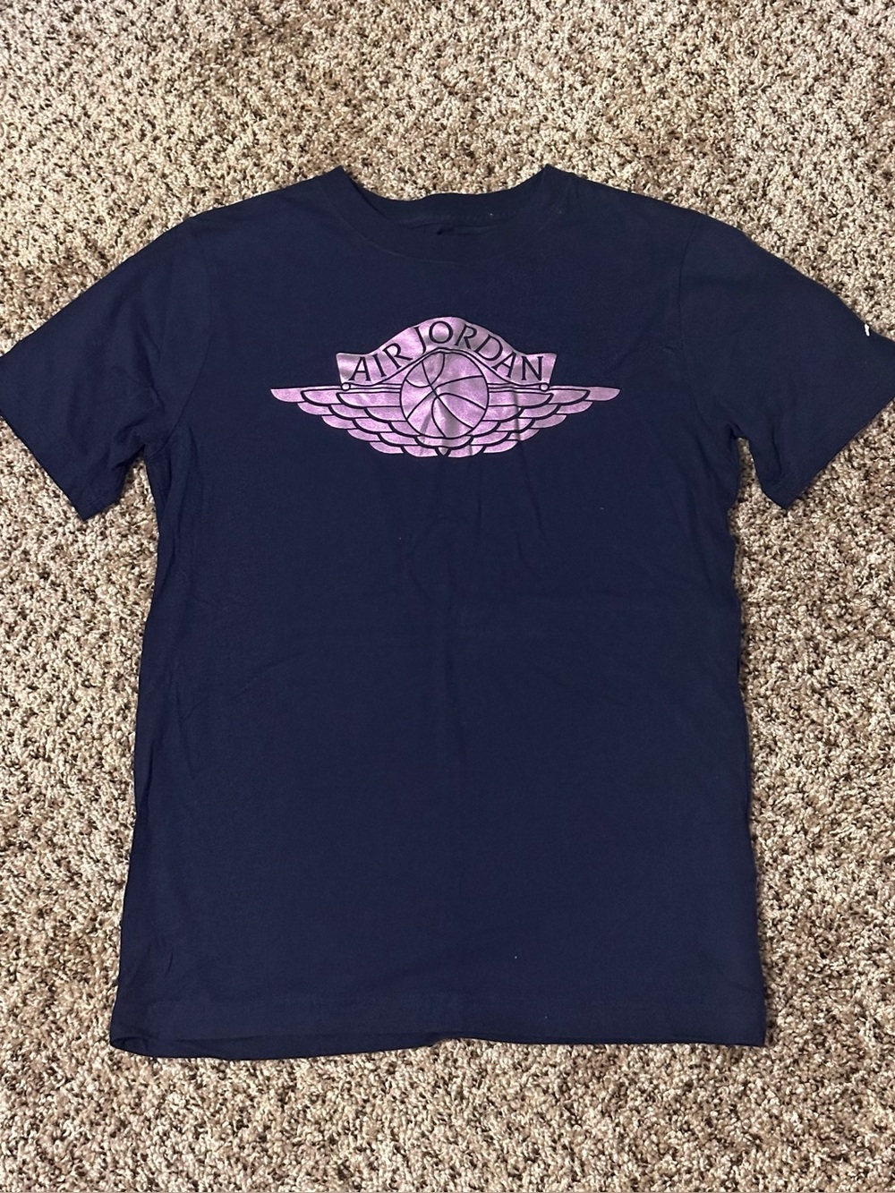Jordan Boys Air Jordan Wings Graphic T-Shirt Navy Pink Youth L 12-13